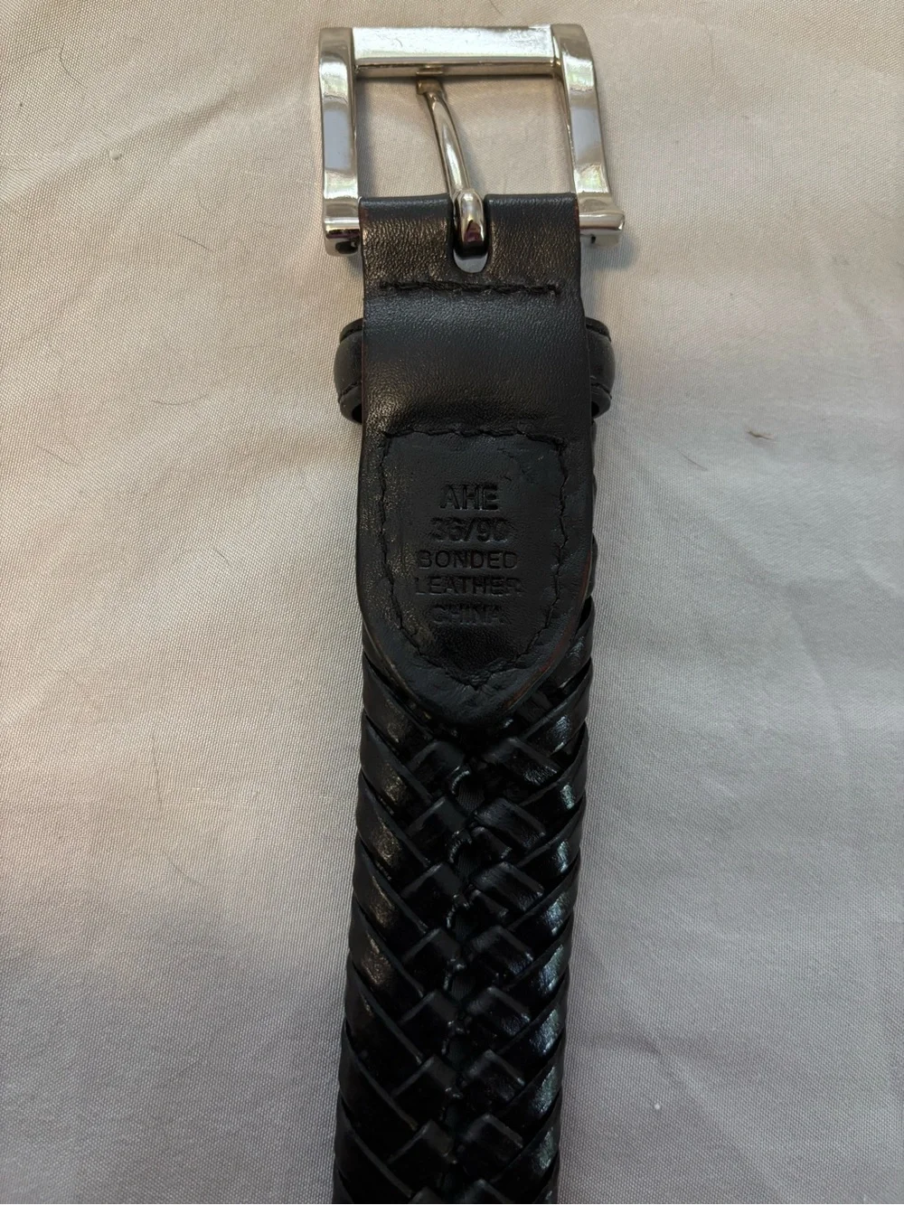 Black Braided Leather Belt for Men - Classic Style